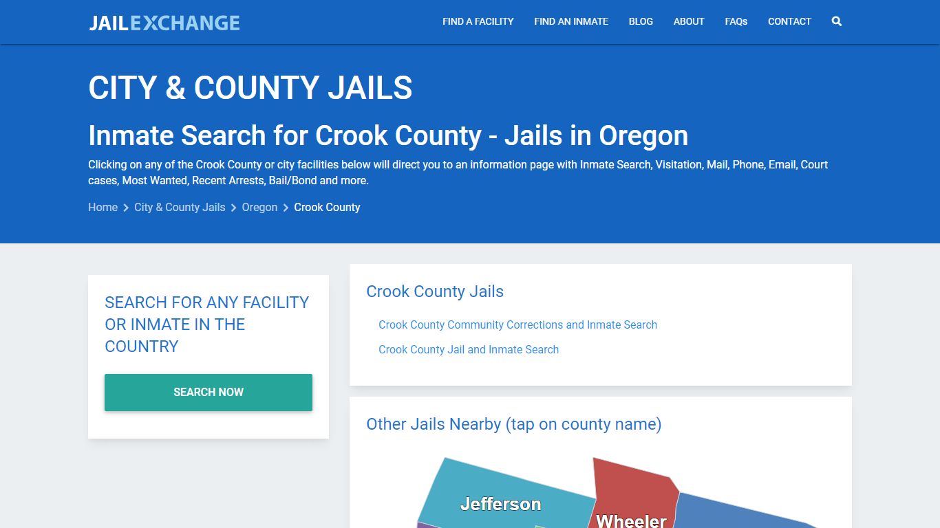 Inmate Search for Crook County | Jails in Oregon - Jail Exchange